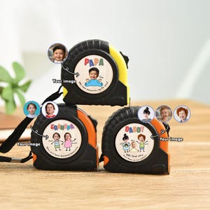 Custom Baby Face Photo Measure, Fathers Day Gift From Kids, Gift for Dad, Grandpa, Gift for Him, Custom Photo Tape Measure
