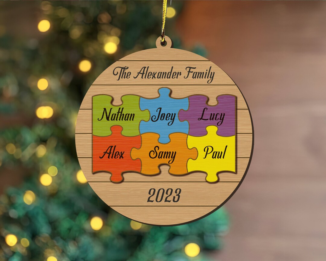 Personalized Family Christmas Ornament, Pieces of Our Family, Christmas