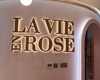 Enseigne commerciale rétroéclairée | Panneau rétroéclairé personnalisé | Logo 3D | Signe personnalisé | Panneau métallique | Enseigne commerciale extérieure | Signe découpé au laser | Panneau de logo mural