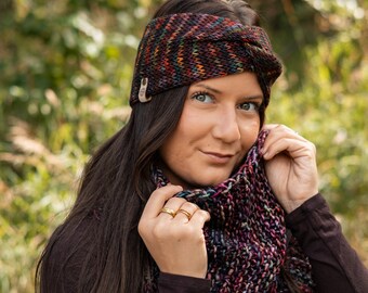 Women's Knitted Shawl, Women's Handmade Scarf, Double Wrap Scarf, Handmade Gift, Cozy Knit Lightweight Merino Wool Shawl