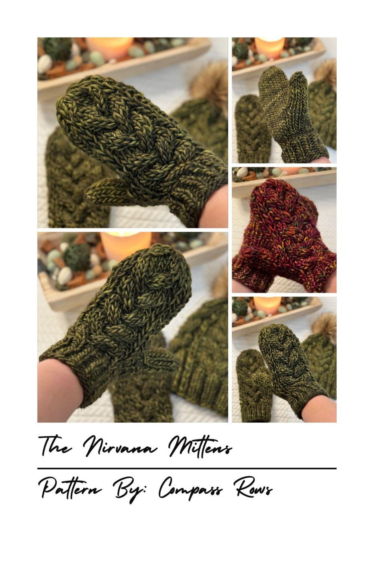 The Nirvana Mittens Knitting Pattern, Cable Knit Mitten Pattern ...