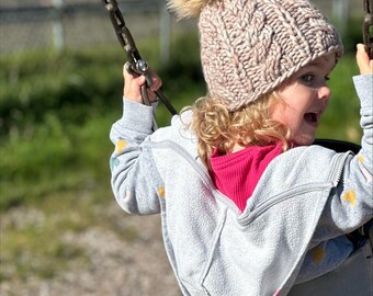 Knitting Pattern, The Hartney Bay Mini, Cable Knit Childrens Hat,- 0-6month, 6-12 month, Toddler (1-3yr.), Child (4-6 yr.),  PDF