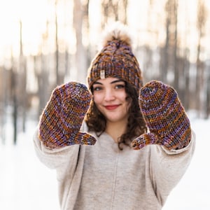 Een maat volwassen handgebreide wanten, 100% merinowollen wanten, gebreide wanten, merinowollen wanten, verjaardagscadeau, handgemaakt cadeau, wanten