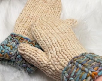 The Divergence Mitts- Beginner Knitting Pattern For Mittens- PDF Download- Digital Mitten Pattern- Knitted Mitten Tutorial