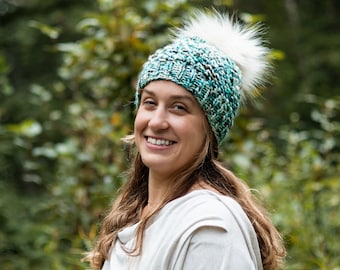 Women's Handmade Gift, Women's Knitted Toque, Warm Winter Beanie, Cozy Knit Hat, Handmade Gift, Cute Knitted Beanie, 100% Merino Wool Hat