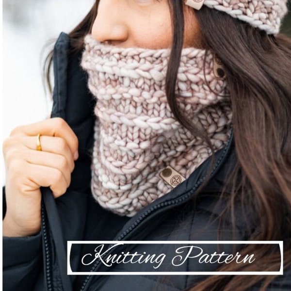 Knitting Pattern, Winding Ridge Cowl Pattern, Digital File, Digital Download, Knitted Cowl Pattern, Neckwarmer Pattern, Downloadable Pattern