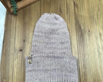 Knitted Adult  Beanie, Folded Double Brim Hat, Double Layer Beanie, Lightweight Hat