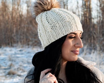 The Resurgence Beanie Knitting Pattern, Easy Knitting Pattern with Video Tutorials, Knitted Hat Pattern, Faux Cable Knit Beanie