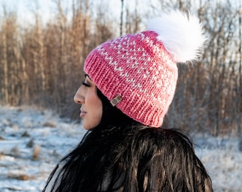 The Haystack Trail Beanie Knitting Pattern, Easy Color-Work Knitting Pattern, Beanie Knitting Pattern, Knitted 2 Color Hat Pattern