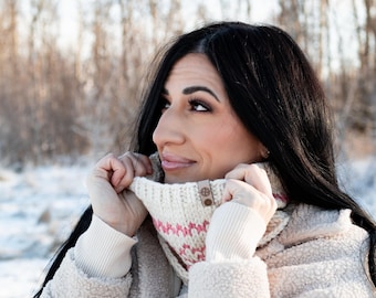 The Haystack Trail Cowl Knitting Pattern, Easy Color-Work Knitting Pattern, Knitted Neckwarmer Pattern, Simple Hand Knitted Cowl Pattern