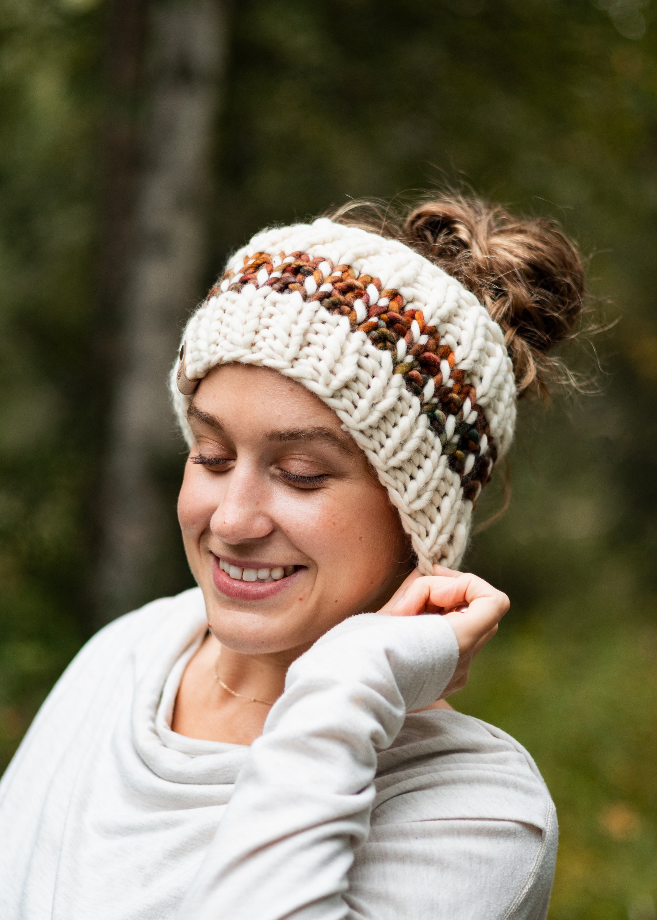 Hand Knit Women\'s Ear Warmer Headband Merino Wool Versatile Merino Wool Ear Warmer Headbands | Handmade in  main image 3
