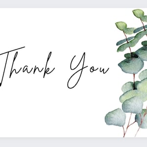 Cartões postais e envelopes personalizados 'Nature Green Thank You'