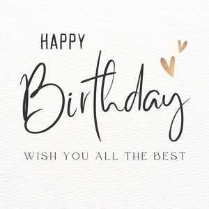 Cartes postales et enveloppes personnalisées « Je vous souhaite le meilleur anniversaire »