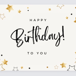 Personalisierte 'Starry Birthday' Postkarten und Umschläge