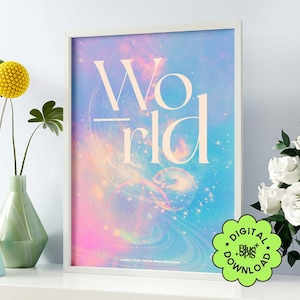 Seventeen _WORLD Digital Poster, Instant Download, _WORLD Lyric Print, K-pop Printable Wall Art