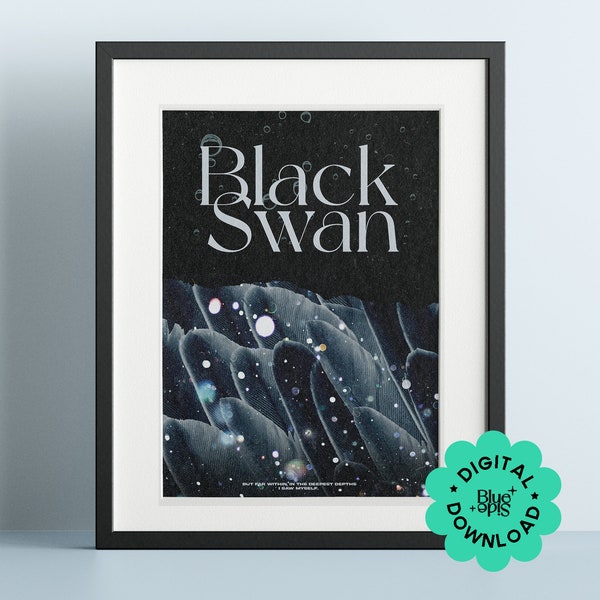 BTS Black Swan Digital Poster, Black Swan Lyric Print, Instant Download, K-pop Printable Wall Art