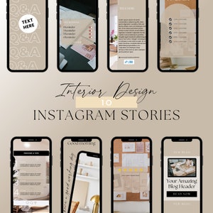 Interior Design Posts On Instagram | Story Templates Interior Design | Interior Design Instagram Post Template | Interior Design Stories
