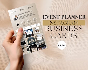 Event Planner Instagram Business Cards | QR Code Template (Canva)