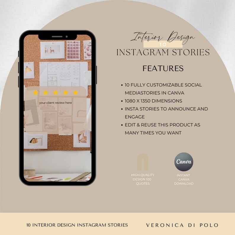 Interior Design Instagram Story Templates | 10 Editable Designs (CANVA ...