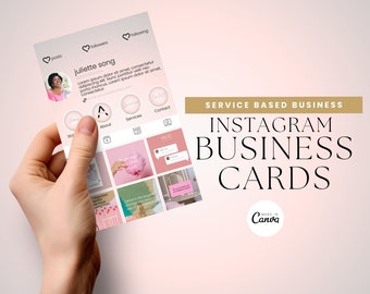 Instagram QR Code Business Card | Pink Canva Template (Digital Download)