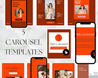 RED Instagram Carousel Templates | Social Media Slide Posts (CANVA)