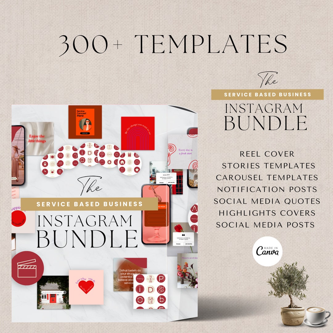 Red Instagram Template Bundle | 300+ Canva Social Media Posts - Etsy