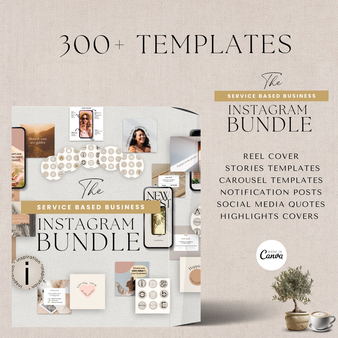 Beige Instagram Templates | 300+ Boho Canva Templates - Etsy