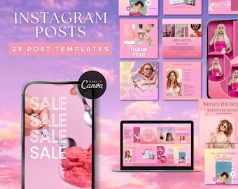 Pink Instagram Post Templates | Canva Social Media Designs