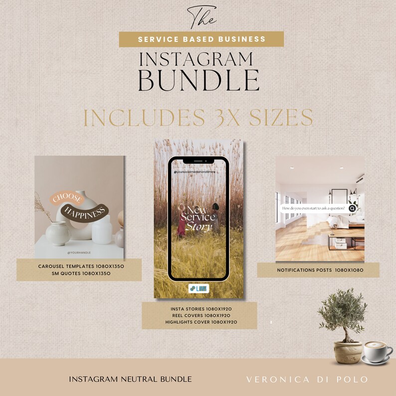 Beige Instagram Templates | 300+ Boho Canva Templates - Etsy