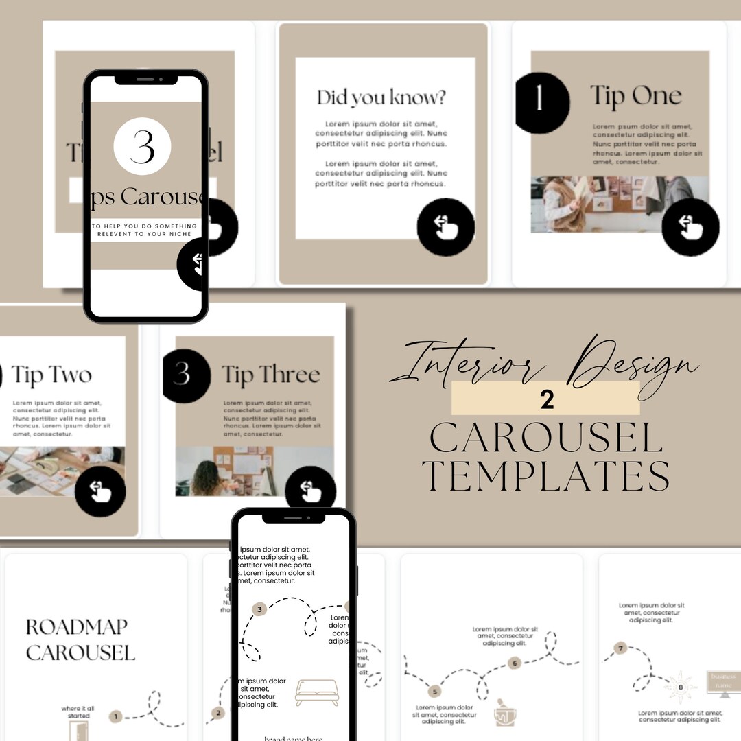 Interior Design Instagram Carousel Templates | Canva Editable (digital ...
