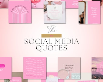 50 Pink & Orange Social Media Quotes | Instagram Post Templates