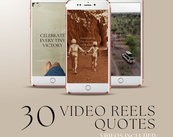 Neutral Beige Instagram Reel Templates | 30 Quote Videos (Canva)