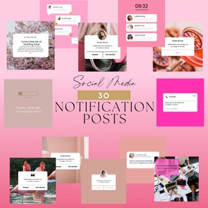 Social Media Notification Post | Insta Notification | Feminine Templates | Boost Your Feed | Pink Instagram Templates | Social Media Booster