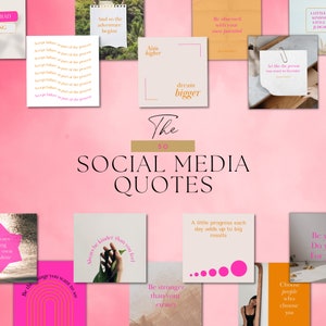 50 Pink & Orange Editable Quote Templates | Instagram Template Canva | Business Motivation | Social Media Templates | Instagram Stories |