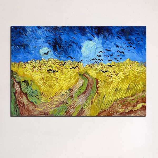 Wheat Field with Crows, Vincent Van Gogh Canvas Painting, 3D Canvas, Oil Painting, Van Gogh Canvas, famous wall art, Modern Art