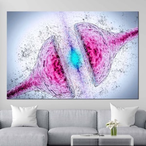 Neurology Brain Art, Science Wall Art, Neurons Wall Art, Hospital Wall Art, Synapse Receptor, Brain Nerve Cell, Science Canvas Painting