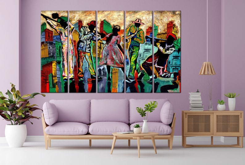 Jazz Wall Art, Large Wall Art, Wall Art Canvas, 3D Canvas, Abstract Jazz Music Printing, Music