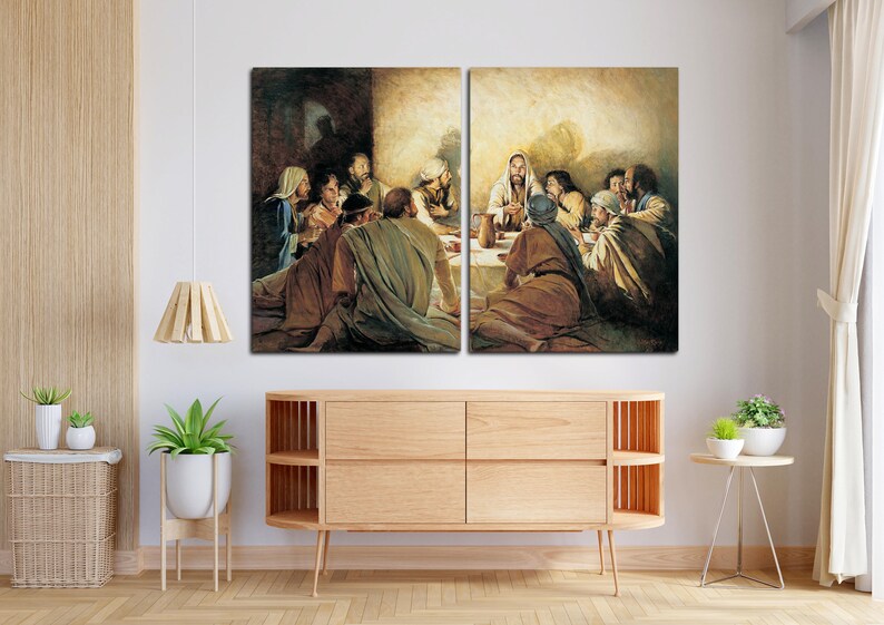 Jesus Christ the Last Supper Canvas Painting,religious Wall Decor,bible