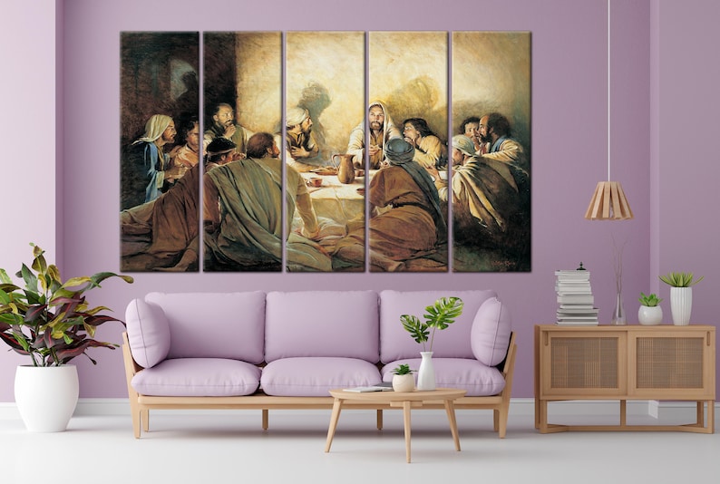 Jesus Christ the Last Supper Canvas Painting,religious Wall Decor,bible
