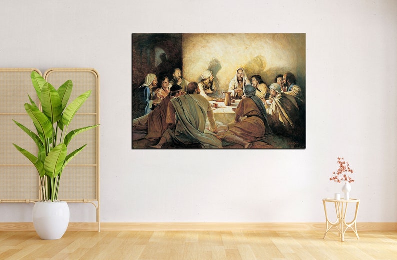 Jesus Christ the Last Supper Canvas Painting,religious Wall Decor,bible