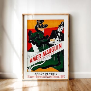 Amer Mauguin – Vintage French Aperitif Digestif Poster, Belle Époque Drink Advertising Art | Printable Wall Art Digital Download