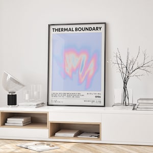 Thermo Boundary Poster - Infrarot Energie Kunstdruck, Glitch Farbverlauf, Sci-Fi Heat Map Wandkunst, digitales Konzept Dekor