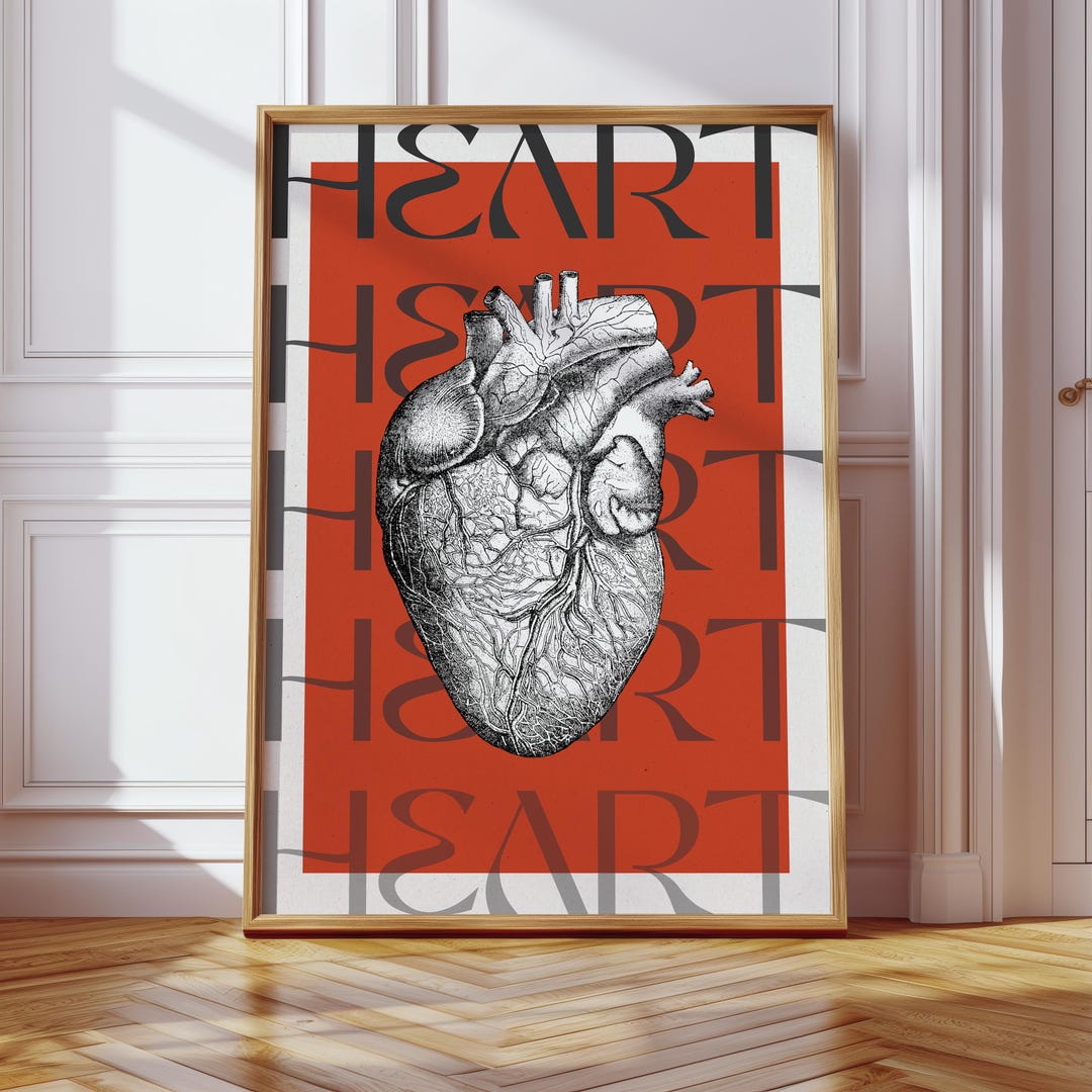 Heart Wall Print, Download Poster, Modern Print, Creative Art ...