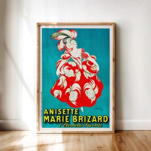 Printable Wall Art – Retro French Anisette Poster Marie Brizard, 1920s Art Deco Style | Digital Download for Home and Bar Decor