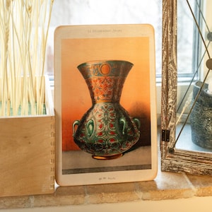 Póster de madera de jarrón árabe – Emile Prisse d’Avennes La Décoration Arabe Print, decoración de pared de arte islámico vintage en madera