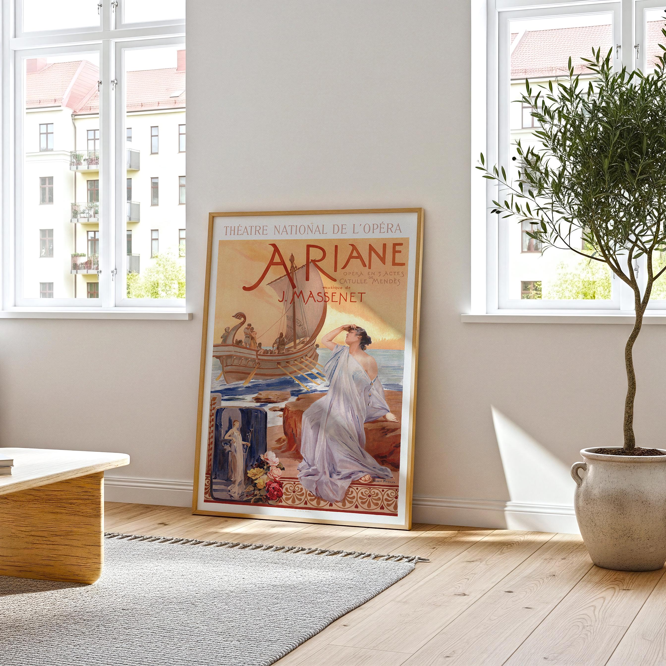 アリアン オペラ ポスター – ヴィンテージ 1906 ジュール マスネ ベル