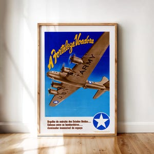 A Fortaleza Voadora – WWII Brazilian B-17 Flying Fortress Poster | Printable Wall Art Digital Download Vintage Military Aviation
