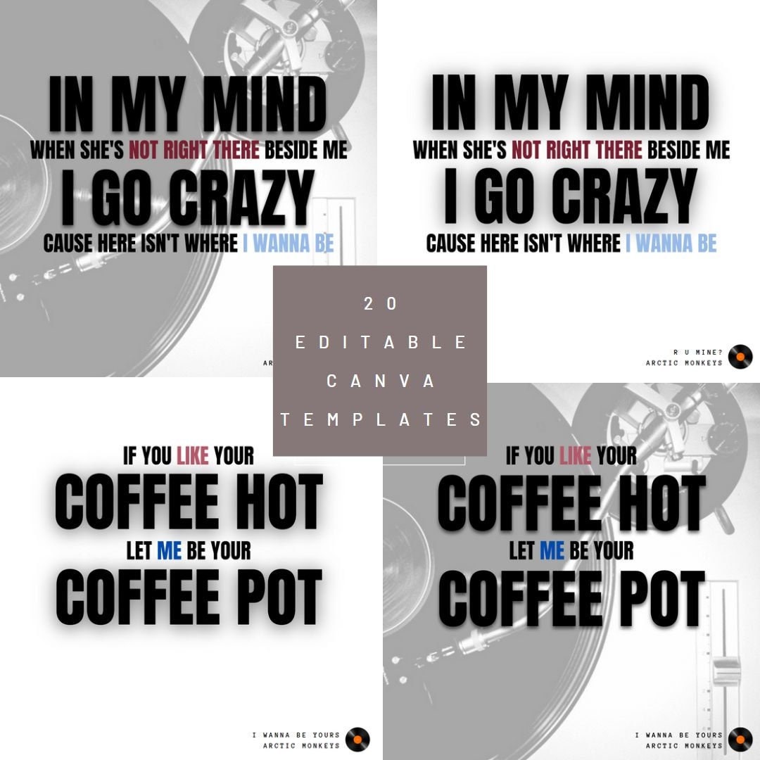20 Songs Lyrics Editable Canva Templates Instagram Post Etsy