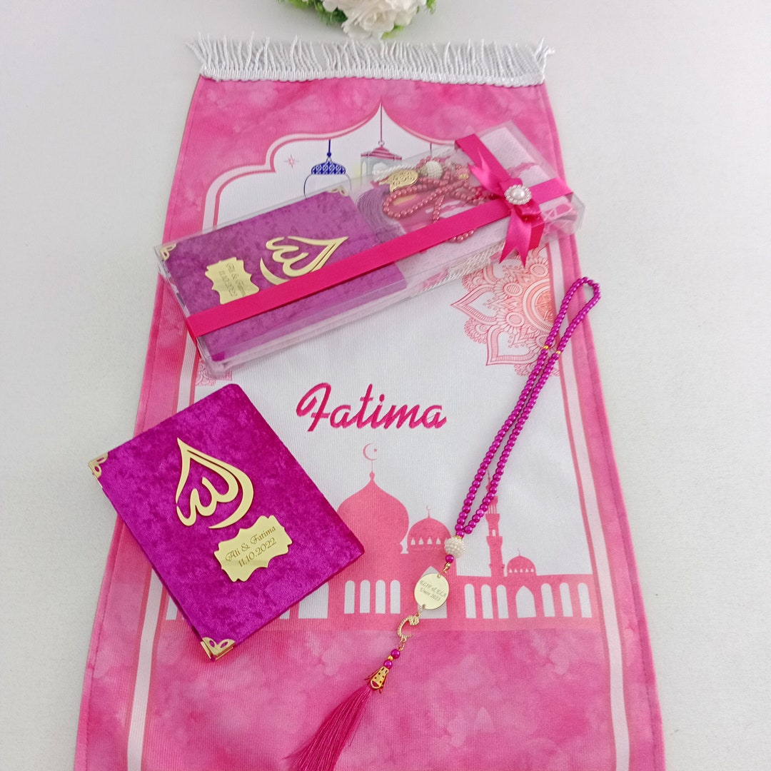 Personalized Prayer Mat/rug Gift Set Sejadah Yaseen Dua Etsy