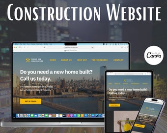 Build your online presence with our Editable Construction Website Template. Customizable and easy-to-use, available now on Canva.